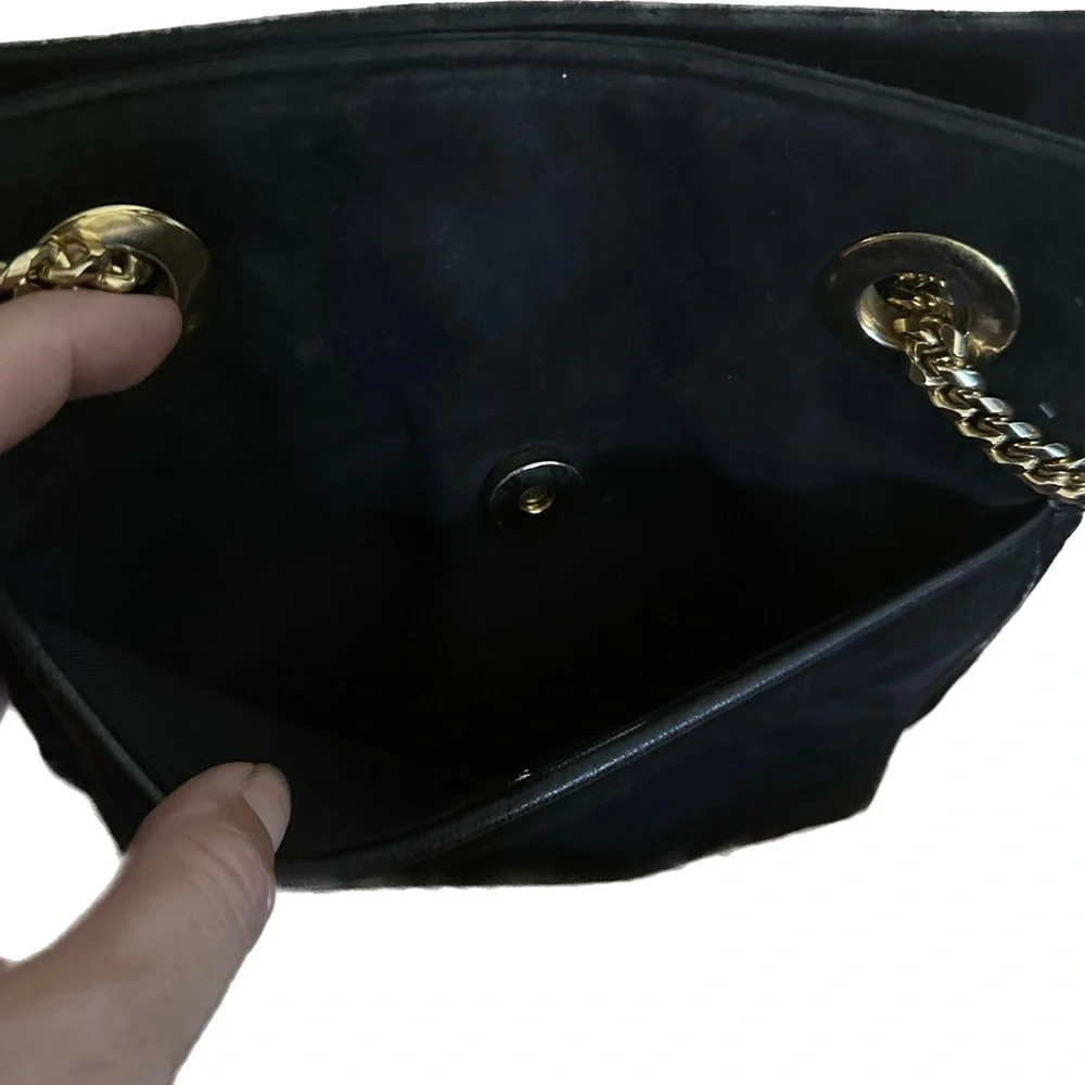 Frenchy of California Vintage Suede Gold Chain Bag